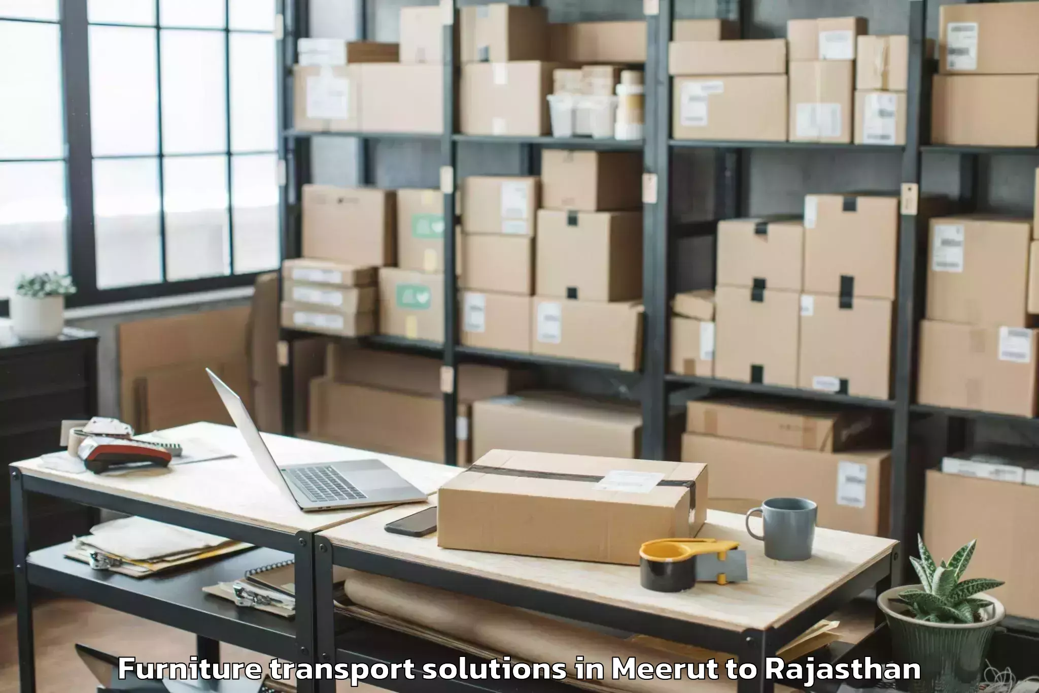 Expert Meerut to Pipar Furniture Transport Solutions